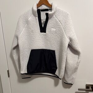 Under Armour White Sherpa Quarter-Zip Fleece with Black Pocket Panel